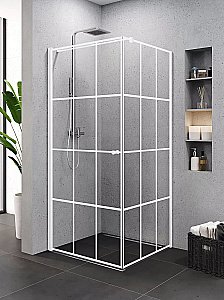 Душевой уголок NEW TRENDY SUPERIA WHITE 90x90 стекло прозрачное/профиль белый купить в интернет-магазине Sanbest