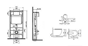 Унитаз подвесной с инсталляцией SantiLine SL-5104 +SL-01/Р персиковый матовый/кнопка персиковая матовая, безободковый, с крышкой микролифт купить в интернет-магазине Sanbest