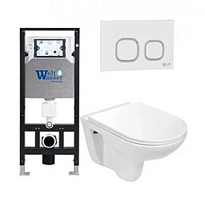 Унитаз с инсталляцией WeltWasser AMBERG 506 + BAARBACH 004 GL-WT + AMBERG RD-WT купить в интернет-магазине Sanbest