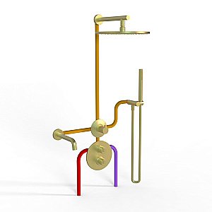 Душевая система PAINI Cox 78PJSET36911THSHBATH золото матовое купить в интернет-магазине сантехники Sanbest