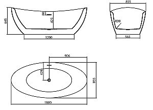 Ванна акриловая Grossman Galaxy GR-1402MB 180х85 белая, черная матовая купить в интернет-магазине Sanbest