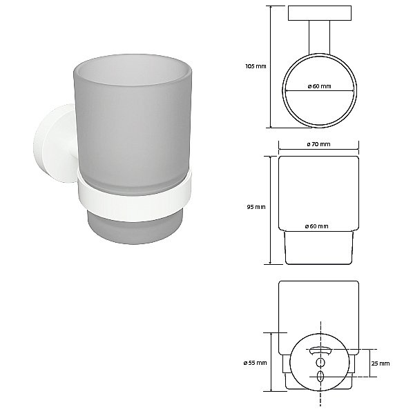 Стакан для зубных щеток Bemeta White 104110014 белый купить в интернет-магазине сантехники Sanbest