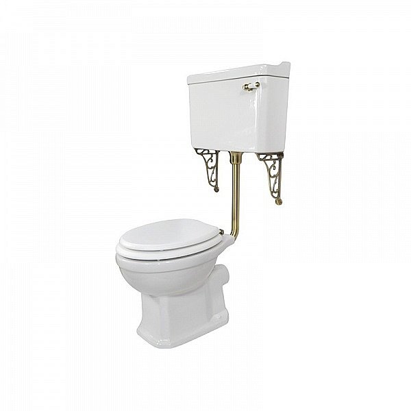 Унитаз Magliezza Retro 7009 белый/бронза, с низким бачком купить в интернет-магазине Sanbest