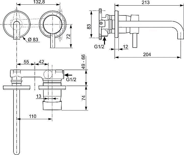 Смеситель для раковины Ideal Standard CERALINE A6938XG купить в интернет-магазине сантехники Sanbest