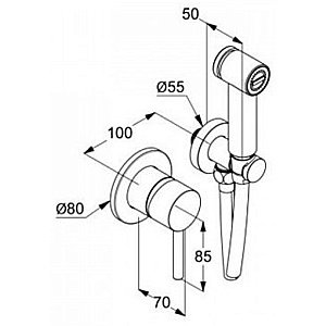 Гигиенический душ Kludi Bozz 38998N076 золото брашированное купить в интернет-магазине сантехники Sanbest