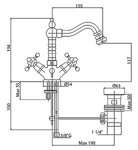 Смеситель для биде Cezares LORD-BS2-01 хром купить в интернет-магазине сантехники Sanbest