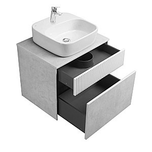 Тумба с раковиной Акватон Марбл 60/Одри Soft 42 слейт/белая матовая для ванной в интернет-магазине Sanbest
