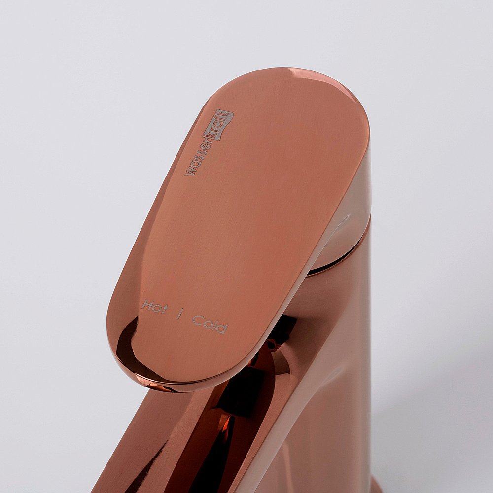 Смеситель для раковины WasserKRAFT Asphe 7700 7703 розовое золото купить в интернет-магазине сантехники Sanbest
