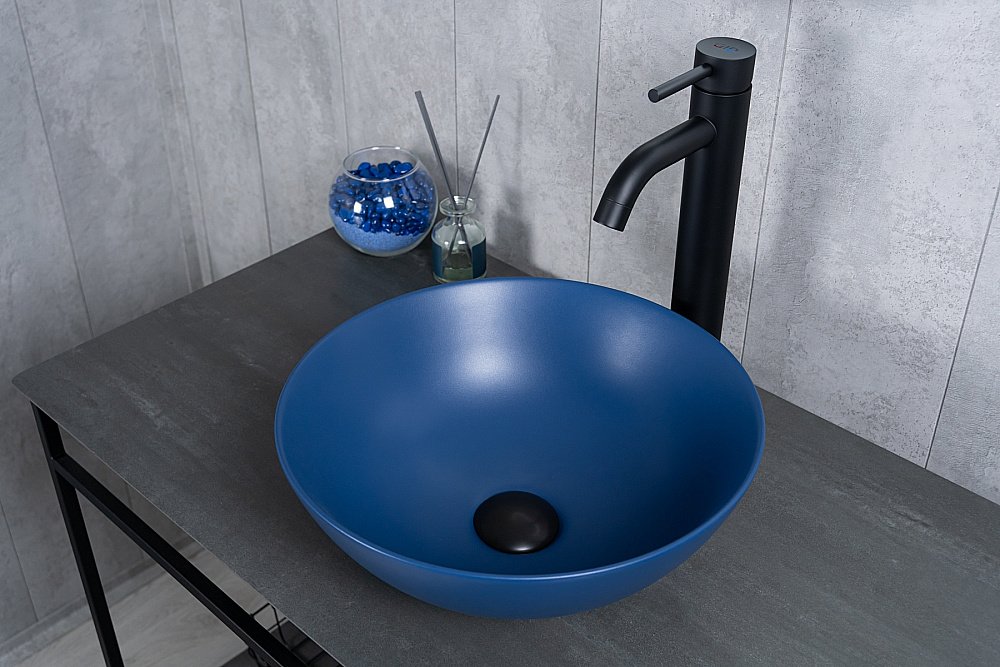 Раковина накладная Gid 9081bum синяя матовая купить в интернет-магазине Sanbest