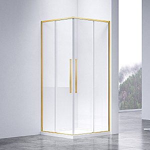 Душевой уголок Vincea Slim-N VSS-4SN8010CLG 100x80 стекло прозрачное/профиль золото брашированное купить в интернет-магазине Sanbest