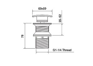 Донный клапан Aquatek AQ6004CR хром купить в интернет-магазине сантехники Sanbest
