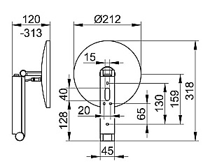 Зеркало косметическое KEUCO iLook_move 17612139004  хром черный купить в интернет-магазине сантехники Sanbest