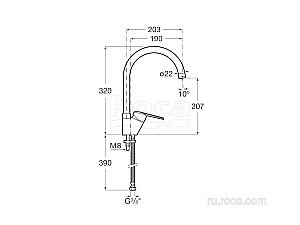 Смеситель для кухни Roca Victoria-N 5A8E25C00 купить в интернет-магазине сантехники Sanbest