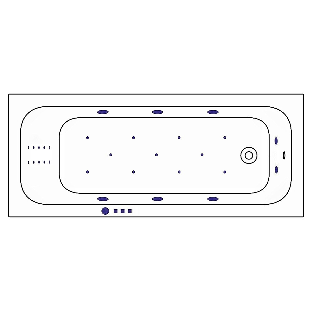 Гидромассажная ванна WhiteCross Vibe 170x70 ULTRA NANO белая/хром купить в интернет-магазине Sanbest