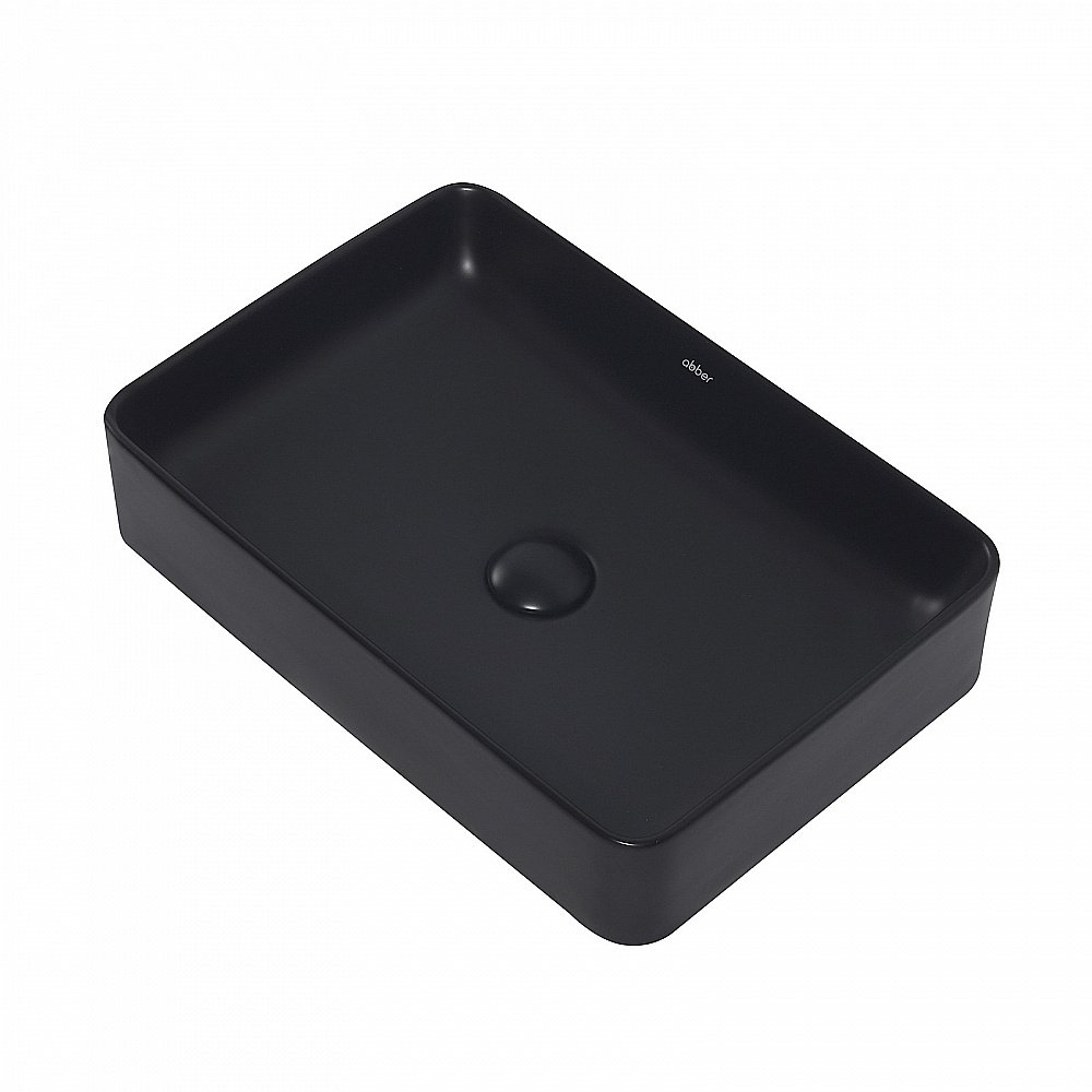 Раковина накладная ABBER Rechteck AC2207MB черная матовая купить в интернет-магазине Sanbest