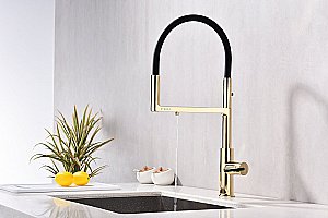 Смеситель для кухни Paulmark Tornado To213402-G золото купить в интернет-магазине сантехники Sanbest