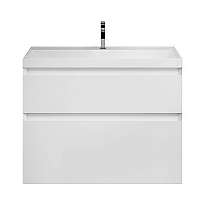 Тумба с раковиной подвесная Grossman МЕРКАДО 80 с 2-я ящ, белая матовая для ванной в интернет-магазине Sanbest