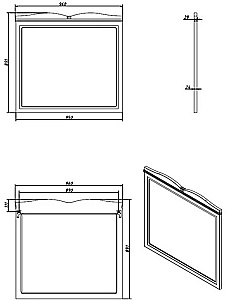 Зеркало Caprigo Borgo 33432-B231 90 белое в ванную от интернет-магазине сантехники Sanbest