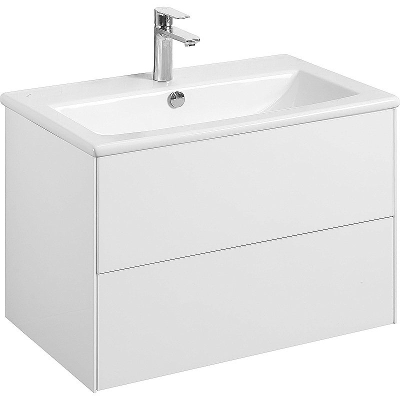 Тумба с раковиной Акватон Сохо 75 белая глянцевая для ванной в интернет-магазине Sanbest