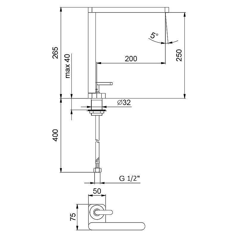 Смеситель для кухни Webert Kitchen Living LV920302015 купить в интернет-магазине сантехники Sanbest