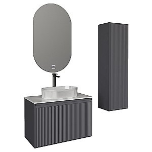 Пенал подвесной Grossman Кристалл 40 303543 графит матовый для ванной в интернет-магазине сантехники Sanbest