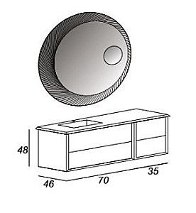 Тумба с раковиной Cezares BELLAGIO 100 Grafite для ванной в интернет-магазине Sanbest