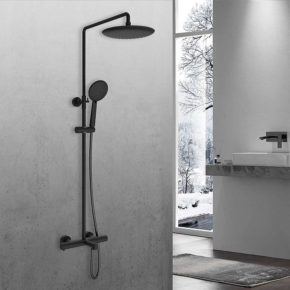 Душевая система Vincea Desire VSFS-1D1TMB черная матовая купить в интернет-магазине сантехники Sanbest