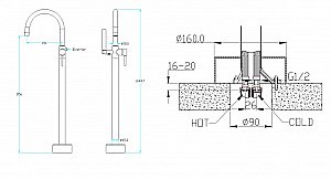 Смеситель для ванны Boheme Uno 469-NB никель купить в интернет-магазине сантехники Sanbest