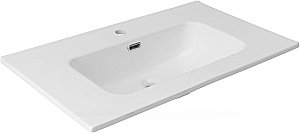 Тумба с раковиной Aquanet Вега 80 344123+330431 белая глянцевая для ванной в интернет-магазине Sanbest