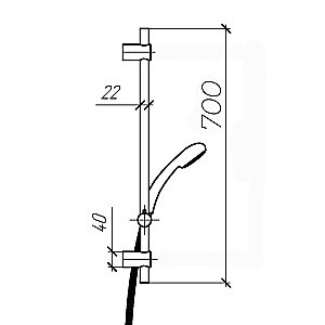 Душевая штанга Paini Verona 99PW124P1 сатин купить в интернет-магазине сантехники Sanbest