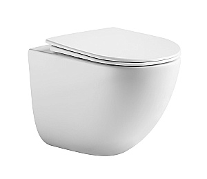 Унитаз подвесной CeramaLux TR-0199ZK безободковый, с крышкой микролифт, белый купить в интернет-магазине Sanbest