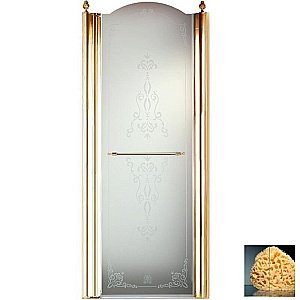 Душевая дверь Migliore Diadema ML.DDM-22 80 стекло прозрачное с декором/профиль золото купить в интернет-магазине Sanbest