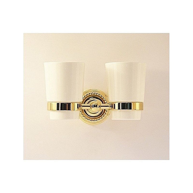 Стакан двойной Magliezza Kollana 80506 золото купить в интернет-магазине сантехники Sanbest