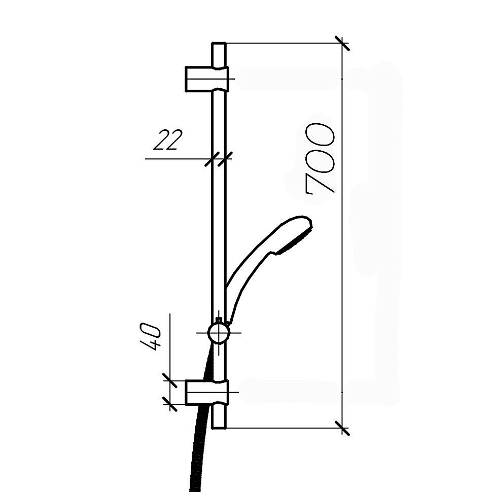 Душевая штанга Paini Verona 99PW124P1 сатин купить в интернет-магазине сантехники Sanbest