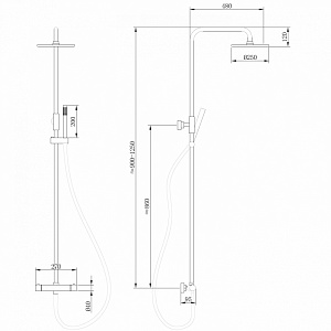 Душевая система Abber Wasser Kreis AF8160NG никель купить в интернет-магазине сантехники Sanbest