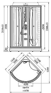 Душевая кабина Радомир Паола 3 114х114 1-05-1-0-0-0590 стекло прозрачное/профиль белый купить в интернет-магазине Sanbest