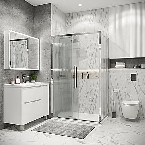 Душевой уголок Grossman Cosmo 120.K33.02.1270.10.02 120x70 стекло шиншилла/профиль хром купить в интернет-магазине Sanbest