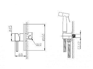 Гигиенический душ BelBagno ETNA SET-HGN-IN сатин купить в интернет-магазине сантехники Sanbest