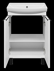 Тумба с раковиной Misty Клермонт - 60 Э-Кле01060-012 белая для ванной в интернет-магазине Sanbest