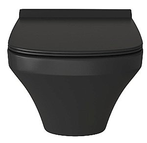 Унитаз подвесной Grossman GR-4440BMS безободковый, с крышкой микролифт, черный матовый купить в интернет-магазине Sanbest