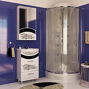 Зеркальный шкаф MIXLINE РАДУГА 528042 46 черный купить в интернет-магазине сантехники Sanbest