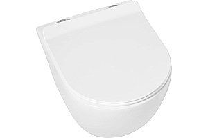 Унитаз подвесной Art&Max OVALE AM011CHR/SC белый, с сиденьем микролифт, безободковый купить в интернет-магазине Sanbest