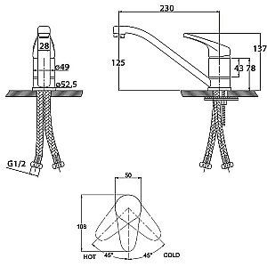 Смеситель для кухни Kaiser County 66233 купить в интернет-магазине сантехники Sanbest