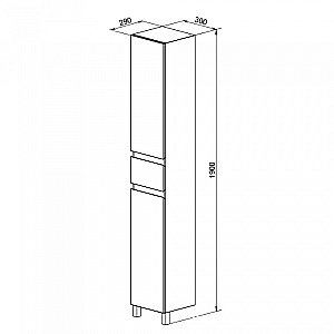 Пенал Orange Topline Lyon PLY30-02KR для ванной в интернет-магазине сантехники Sanbest