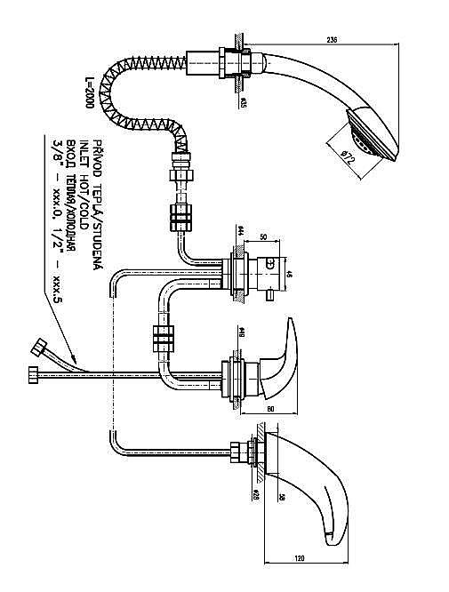 Cмеситель каскадный для ванны Rav-Slezak DUNAJ D471.5PCMAT купить в интернет-магазине сантехники Sanbest