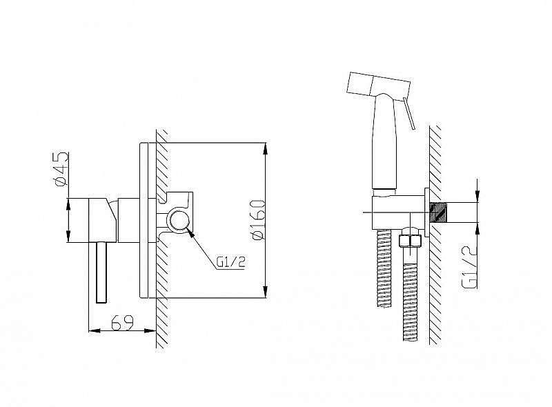 Гигиенический душ BelBagno ETNA SET-HGN-IN сатин купить в интернет-магазине сантехники Sanbest