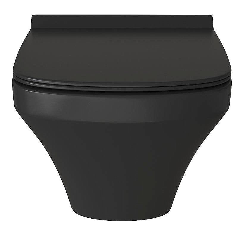 Унитаз подвесной Grossman GR-4440BMS безободковый, с крышкой микролифт, черный матовый купить в интернет-магазине Sanbest