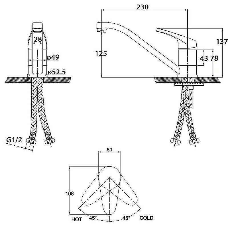 Смеситель для кухни Kaiser County 66233 купить в интернет-магазине сантехники Sanbest