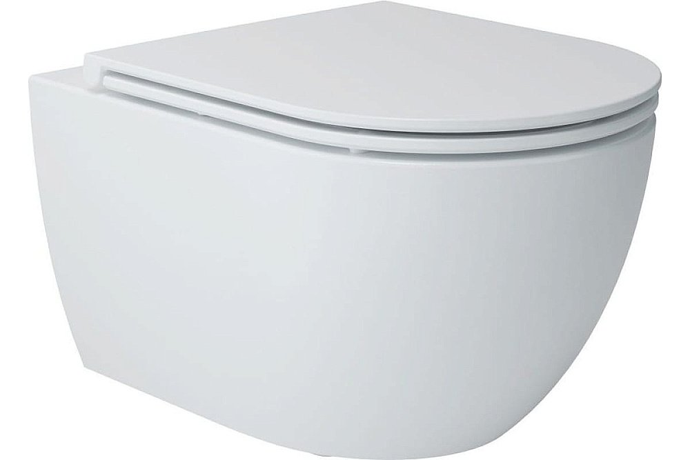 Унитаз подвесной Art&Max TORINO AM823-V/SC белый, с сиденьем микролифт, безободковый купить в интернет-магазине Sanbest