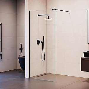 Душевая перегородка RGW Walk In WA-210B 100 351021010-14 стекло прозрачное/профиль черный купить в интернет-магазине Sanbest